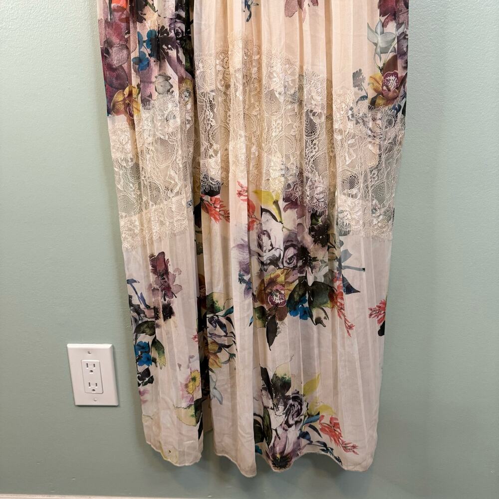 Little Mistress Maxi Dress 6 Light Pink Floral Feminine Romantic Boho Lace Trim - Picture 8 of 12